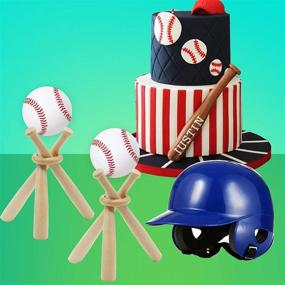 img 1 attached to ⚾ RONYOUNG 2Sets Wooden Baseball Stand Holder Display Base Ball Stand