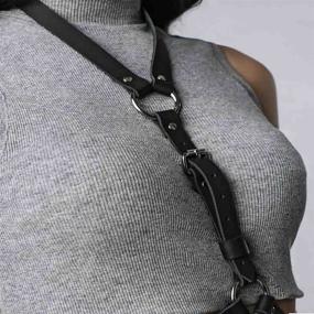 img 2 attached to 👗 Adjustable Harajuku Leather Harness Suspenders - Women's Accessories