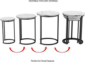 img 1 attached to 🏺 Lavish Home Round Nesting Tables | Set of 3 | Largest Dimensions: 17.75” Diameter x 25” Height | Medium: 15.75” Diameter x 22.5” Height | Small: 12” Diameter x 20.25” Height | Color: White