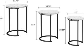 img 3 attached to 🏺 Lavish Home Round Nesting Tables | Set of 3 | Largest Dimensions: 17.75” Diameter x 25” Height | Medium: 15.75” Diameter x 22.5” Height | Small: 12” Diameter x 20.25” Height | Color: White