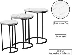 img 2 attached to 🏺 Lavish Home Round Nesting Tables | Set of 3 | Largest Dimensions: 17.75” Diameter x 25” Height | Medium: 15.75” Diameter x 22.5” Height | Small: 12” Diameter x 20.25” Height | Color: White