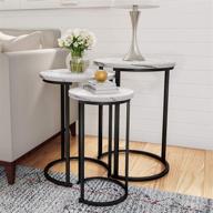 🏺 lavish home round nesting tables | set of 3 | largest dimensions: 17.75” diameter x 25” height | medium: 15.75” diameter x 22.5” height | small: 12” diameter x 20.25” height | color: white logo