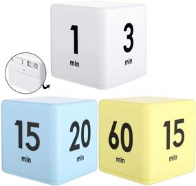 img 4 attached to Multi-functional Cube Timers for Effective Time Management - Kids Timer, Game Timer, Study Timer, Workout Timer - 1, 3, 5, 10, 15, 20, 30, 60 Minutes - White, Yellow, Blue