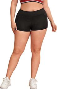 img 4 attached to Women’s Comfy Plus-Size Athletic Shorts with 🩳 Side Pockets - B.BANG Running Workout Shorts for Women