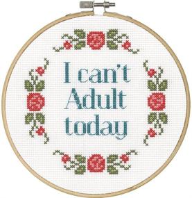 img 1 attached to I Can't Adult Today: Counted Cross Stitch Kit for Beginners, 6'' – DIMENSIONS