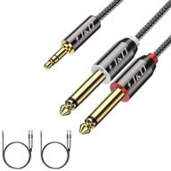 🎧 j&d 2-pack 3.5mm to dual 6.35mm y-cable splitter for amplifier/mixer - zinc alloy, nylon braid, gold plated logo