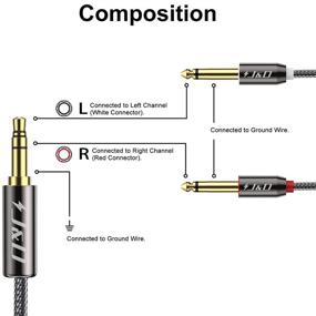 img 3 attached to 🎧 J&D 2-Pack 3.5mm to Dual 6.35mm Y-Cable Splitter for Amplifier/Mixer - Zinc Alloy, Nylon Braid, Gold Plated