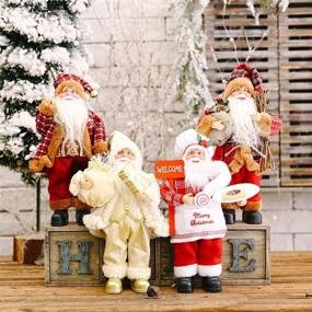 img 1 attached to 🎅 Charming 12'' Santa Claus Figurines: Festive Standing Santa Figure Decorations, Collectible Christmas Dolls and Table Ornaments