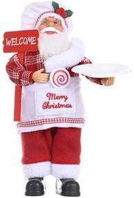 img 4 attached to 🎅 Charming 12'' Santa Claus Figurines: Festive Standing Santa Figure Decorations, Collectible Christmas Dolls and Table Ornaments