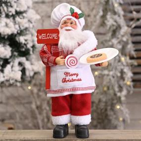 img 3 attached to 🎅 Charming 12'' Santa Claus Figurines: Festive Standing Santa Figure Decorations, Collectible Christmas Dolls and Table Ornaments