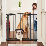 🐾 mypet north states 40.5” wide deco easypass pet gate: with adjustable small pet door. hard to climb bars. pressure mount. fits 29.75" - 40.5" wide (graphite), graphite gray (5446) логотип