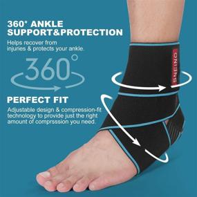 img 2 attached to 👣 SNEINO Ankle Brace for Women & Men - Breathable Comfortable Adjustable Ankle Wrap for Running, Achilles, Sprains, Pain Relief & Injury Recovery (2 Pack)