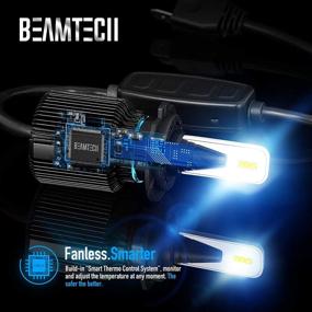 img 1 attached to BEAMTECH 9007 LED Headlight Bulb without Fan, CSP Chip Technology for Superior Brightness and Long-lasting Performance