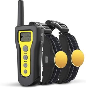 img 4 attached to Пультовой ошейник для дрессировки собак AngelaKerry на расстоянии 1000 футов - водонепроницаемый, перезаряжаемый, сигнал/вибрация/электрический шок