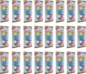 img 4 attached to Kids Bulk Acrylic Paint Sets - 24 Individual Sets of 12 Colored Paints, Glitter Paint & Brushes - Ideal for Schools, Clubs, Camps - Essential Craft Supplies for Art and Craft Projects