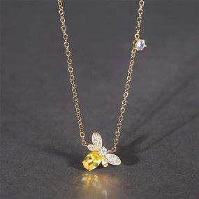 img 2 attached to AILUOR Gold Bee Necklace: Tiny and Charming, Fashionable Topaz Crystal Rhinestone Honeybee Bumble Bee Pendant Jewelry, Ideal Gifts for Women and Girls