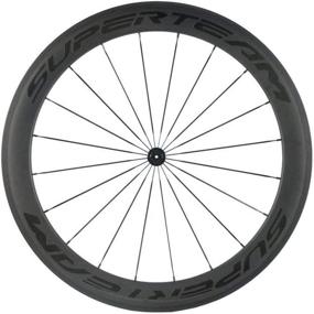 img 1 attached to 🔧 Superteam 700c Carbon Bicycle Wheelset: Front 60mm & Rear 88mm Clincher Wheels with Transparent Decal