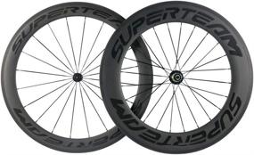 img 4 attached to 🔧 Superteam 700c Carbon Bicycle Wheelset: Front 60mm & Rear 88mm Clincher Wheels with Transparent Decal