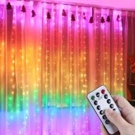 anpro fairy curtain lights - 3x2.8m, remote control, 7 colors, 8 light modes + usb power supply - perfect for christmas, weddings, party decorations logo