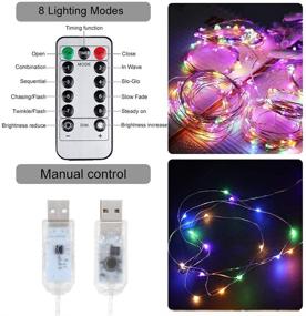 img 1 attached to Anpro Fairy Curtain Lights - 3x2.8M, Remote Control, 7 Colors, 8 Light Modes + USB Power Supply - Perfect for Christmas, Weddings, Party Decorations