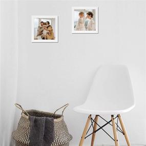 img 2 attached to 🖼️ Golden State Art 8x8 MDF Wood Picture Frames: High Definition Glass, Tabletop & Wall Mounting, 2 Pack White.