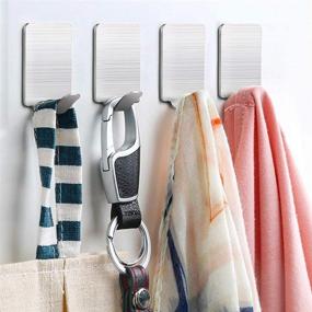 img 2 attached to 🔗 10-Inch Waterproof Stainless Steel Adhesive Bathroom Hooks