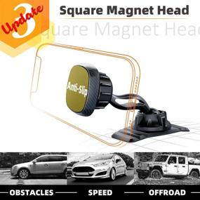 img 1 attached to 📱 eSamcore Phone Holder for Car - Double 360 Adjustable Magnetic Car Phone Mount for Dashboard - Strong Magnets for iPhone Samsung Galaxy