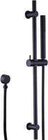 img 4 attached to LANSEN Matte Black Shower Head Combo - Wall Mounted Copper Handheld 🚿 Shower Kit with Slide Bar, Hose, Adjustable Holder Set, and Round Wall Supply Elbow