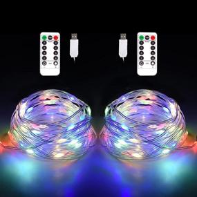 img 4 attached to Plug-in Fairy Lights - 2 Pack × 33ft LED String Lights with USB - Waterproof Rope Lights with Remote - Twinkle Lights for Garden, Living Room, Bedroom, Party, Camping - Christmas Decoration (RGB)