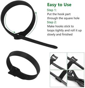 img 1 attached to 🔗 OneLeaf 60 Pcs Reusable Cable Ties with Hook and Loop, Multi-Purpose Straps for Cable Management - Adjustable Fastening Cord Ties for Computer/TV/Electronics, 3 Sizes & 5 Colors