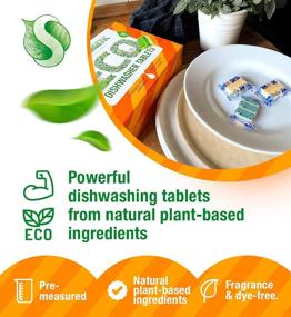 img 3 attached to 🌿 Organic Dishwasher Detergent Tablets: Powerful & Safe Plant-based Pods | 55 Tablets