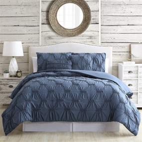 img 3 attached to Modern Threads Queen Size Blue Amanda Comforter Set with Solid Textured Design – 5-Piece