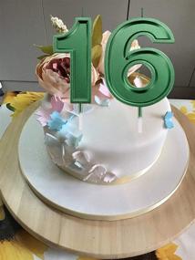 img 1 attached to 🎉 Vibrant Metallic Green Large Happy Birthday Number 1 Candle - Perfect Cake Topper for Adult and Kids Party Celebrations!