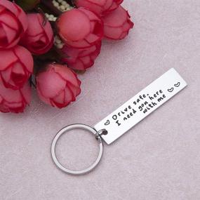 img 2 attached to 🚛 Father’s Day Gifts: Drive Safe Keychain for Him - Boyfriend, Trucker, or Husband. I Need You Here with Me. Personalized Engraved Birthday & Christmas Gifts for Men, Dad, New Driver, Truckers, Teachers, and Couples.