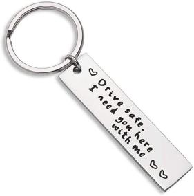 img 4 attached to 🚛 Father’s Day Gifts: Drive Safe Keychain for Him - Boyfriend, Trucker, or Husband. I Need You Here with Me. Personalized Engraved Birthday & Christmas Gifts for Men, Dad, New Driver, Truckers, Teachers, and Couples.