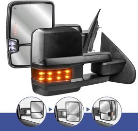 img 4 attached to 🔌 Power Fold Towing Mirrors Set for 2014-2018 GMC Sierra Chevy Silverado w/Turn Light, Clearance Lamp (2-Piece) - Not Suitable for Diesel Trucks