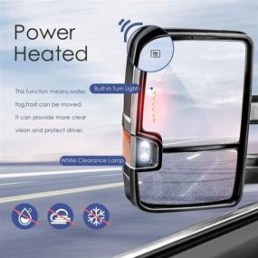 img 2 attached to 🔌 Power Fold Towing Mirrors Set for 2014-2018 GMC Sierra Chevy Silverado w/Turn Light, Clearance Lamp (2-Piece) - Not Suitable for Diesel Trucks