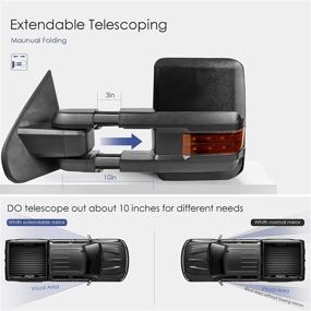 img 1 attached to 🔌 Power Fold Towing Mirrors Set for 2014-2018 GMC Sierra Chevy Silverado w/Turn Light, Clearance Lamp (2-Piece) - Not Suitable for Diesel Trucks
