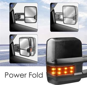 img 3 attached to 🔌 Power Fold Towing Mirrors Set for 2014-2018 GMC Sierra Chevy Silverado w/Turn Light, Clearance Lamp (2-Piece) - Not Suitable for Diesel Trucks