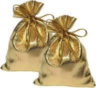 pack golden organza gift drawstring logo