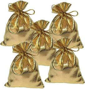 img 2 attached to Pack Golden Organza Gift Drawstring