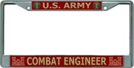 combat engineer chrome license plate logo