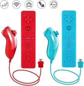 img 4 attached to 🎮 Lactivx 2 Pack Wii Remote Controller and Nunchuck Bundle with Silicone Case and Wrist Strap for Wii/Wii U, Red and Blue - Premium Quality at a Great Value!