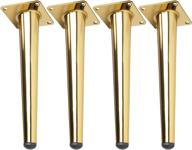 🔶 gold furniture legs set of 4 - sleek high obligue golden chair legs for cabinets, sofas, tables, and more logo