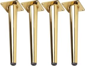 img 4 attached to 🔶 Gold Furniture Legs Set of 4 - Sleek High Obligue Golden Chair Legs for Cabinets, Sofas, Tables, and More