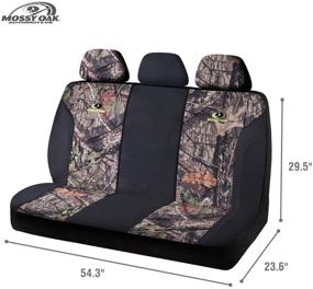 img 1 attached to 🌿 Mossy Oak Full Bench Camo Seat Covers: Premium PVC & Canvas Fabric, Airbag Compatible, Universial Fit for Most Bucket Seats - Official Licensed Product