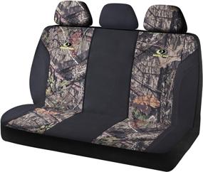 img 4 attached to 🌿 Mossy Oak Full Bench Camo Seat Covers: Premium PVC & Canvas Fabric, Airbag Compatible, Universial Fit for Most Bucket Seats - Official Licensed Product