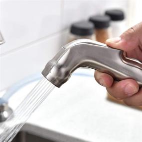 img 3 attached to ✨ Discover the Versatility of SHACO's Stainless Steel Two Handle Kitchen Faucet with Sprayer & 360° Swivel Technology - SC-SLYT004L-S new13