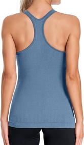 img 3 attached to 🏋️ ATTRACO Women's Ribbed Workout Tank Top with Built-in Bra: Racerback, Scoop Neck, and Tight Athletic Fit