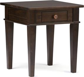 img 2 attached to 🏠 SIMPILHOME Carlton: Stylish Dark Tobacco Brown End Side Table with Storage, 1 Drawer, Ideal for Living Room and Bedroom